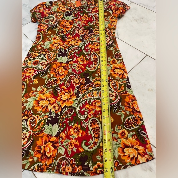 Vintage fall harvest Thanksgiving themed mini dress with collar by Victory - Picture 10 of 10